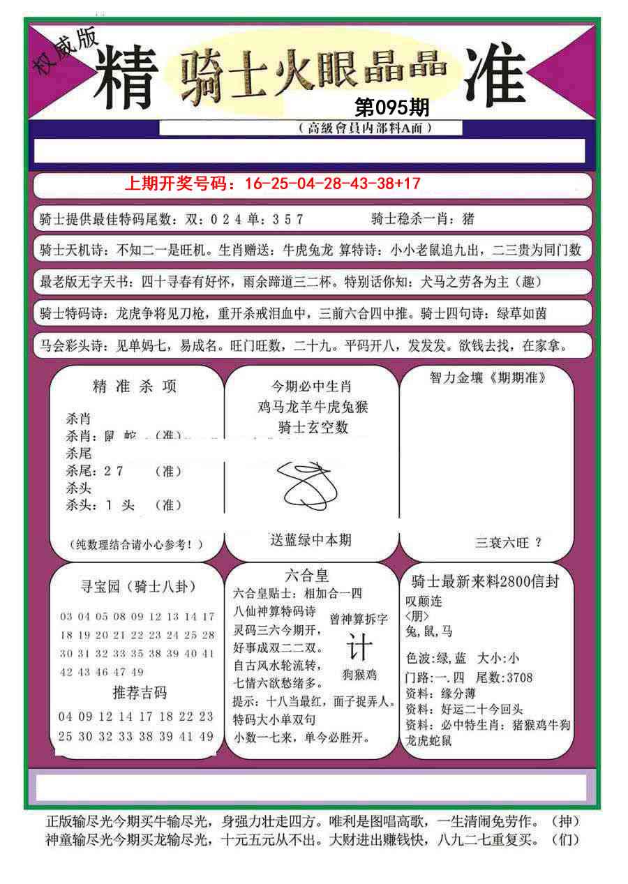 095期骑士火眼晶晶（正）[图]